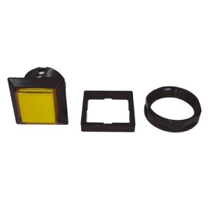Sanwa Push Button 18mm Square (Y)- Refurbished (Part No. SS18UKKYLED512V-RE)